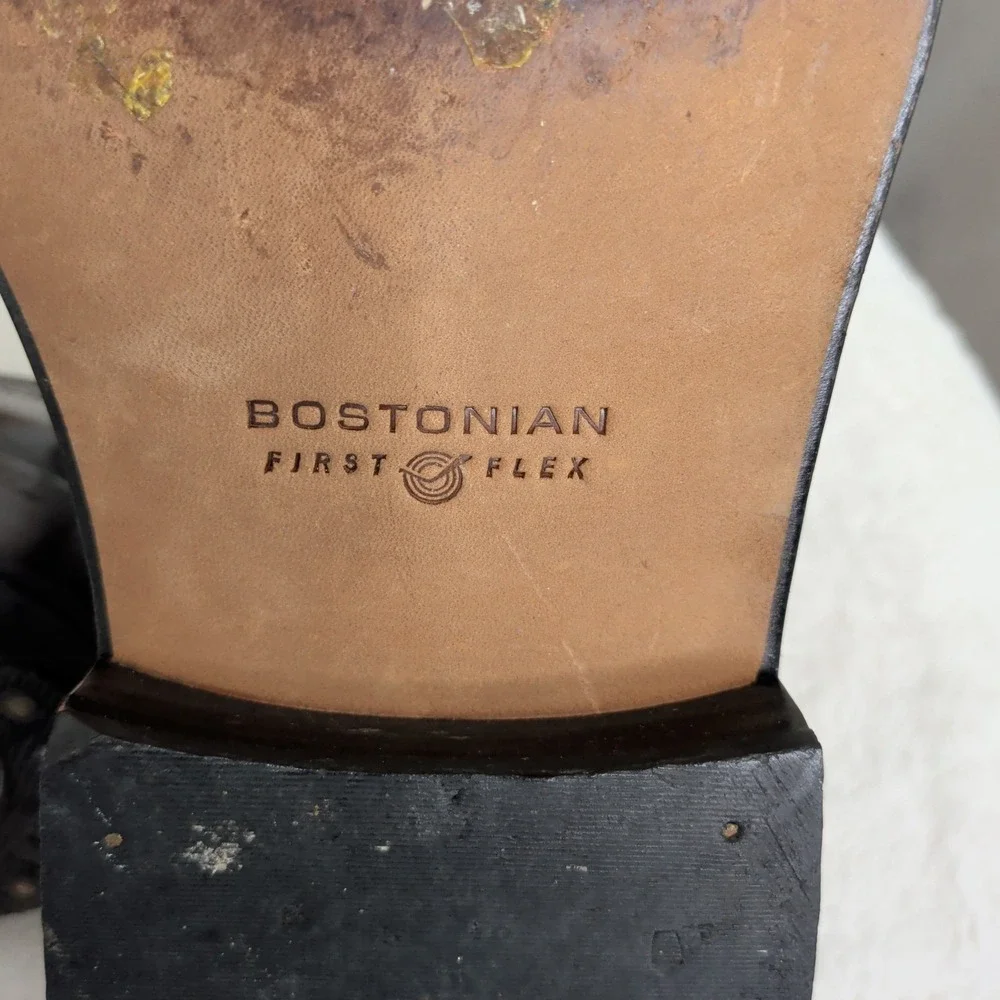 Bostonian Black Leather Wingtip Oxford Shoes